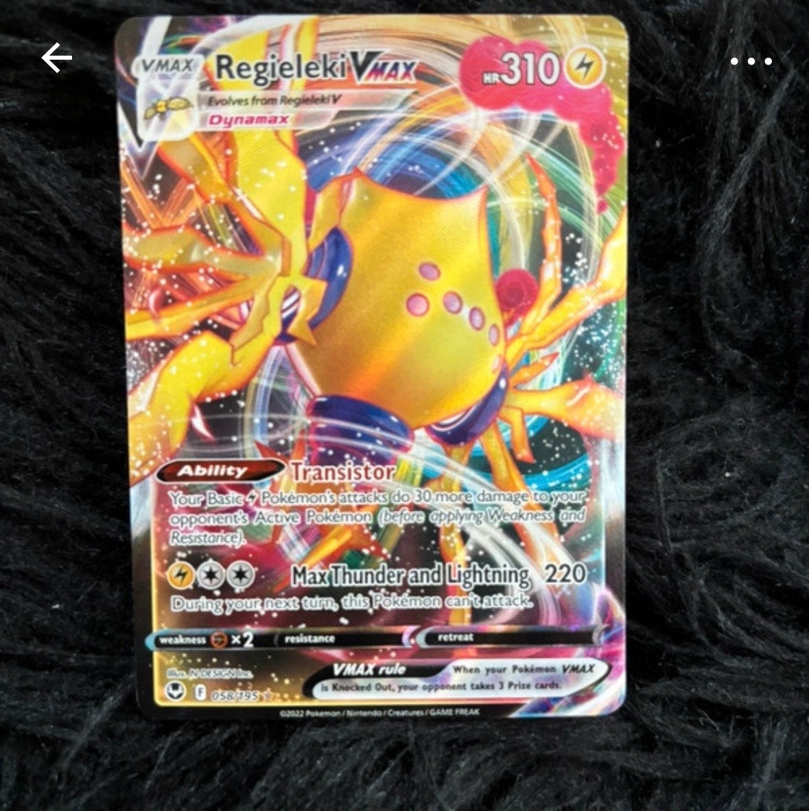Regieleki VMAX Pokémon kaart (Crown Zenith), Ophalen, Zo goed als nieuw, Losse kaart, Foil