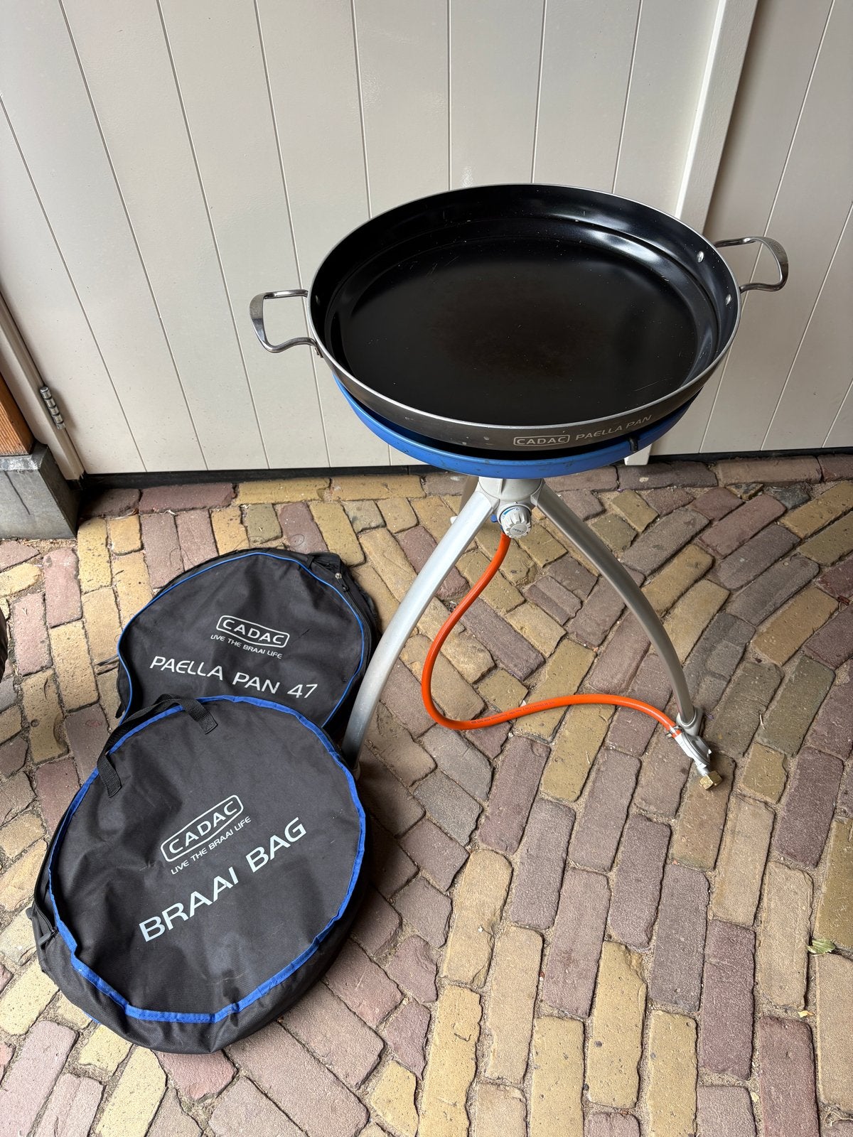 Cadac Paella Pan 47 met Braai Bag en gasaansluiting, Ophalen, Gebruikt