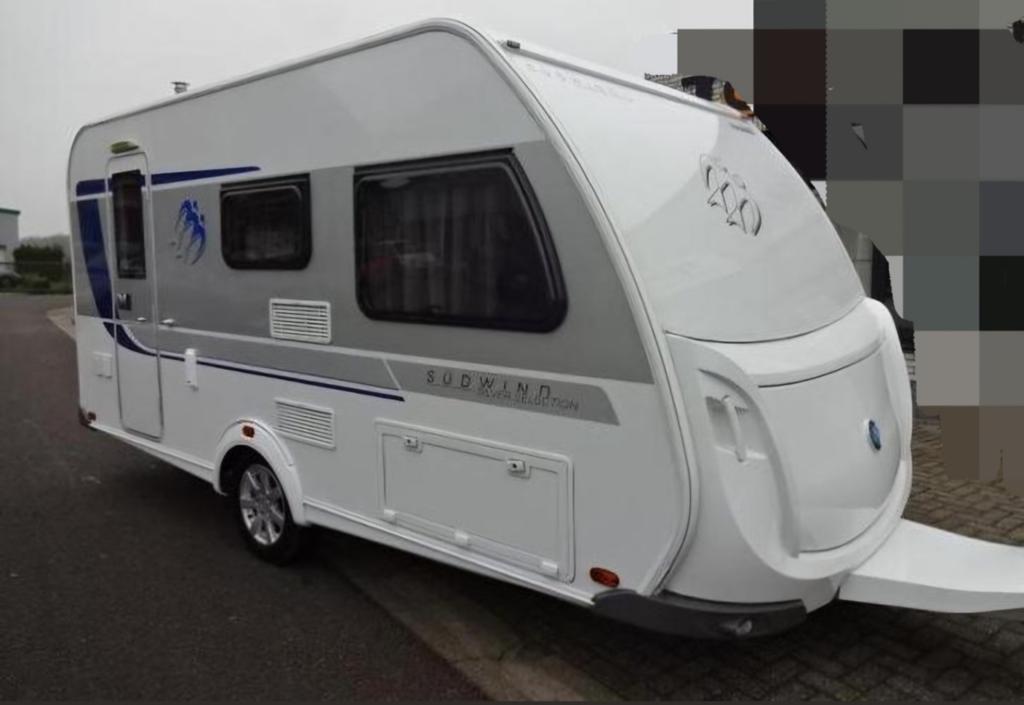 Knaus Sudwind 420 QD 2018, Caravans en Kamperen, Caravans, Schokbreker, Treinzit, Dwarsbed, Particulier