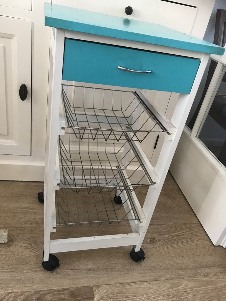 Mooie keuken trolly met vier wieltjes, Ophalen