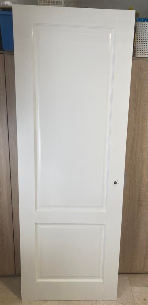 Binnedeur, paneeldeur 73x209 cm met slot meterkast, Ophalen, Gebruikt, Binnendeur, 200 tot 215 cm