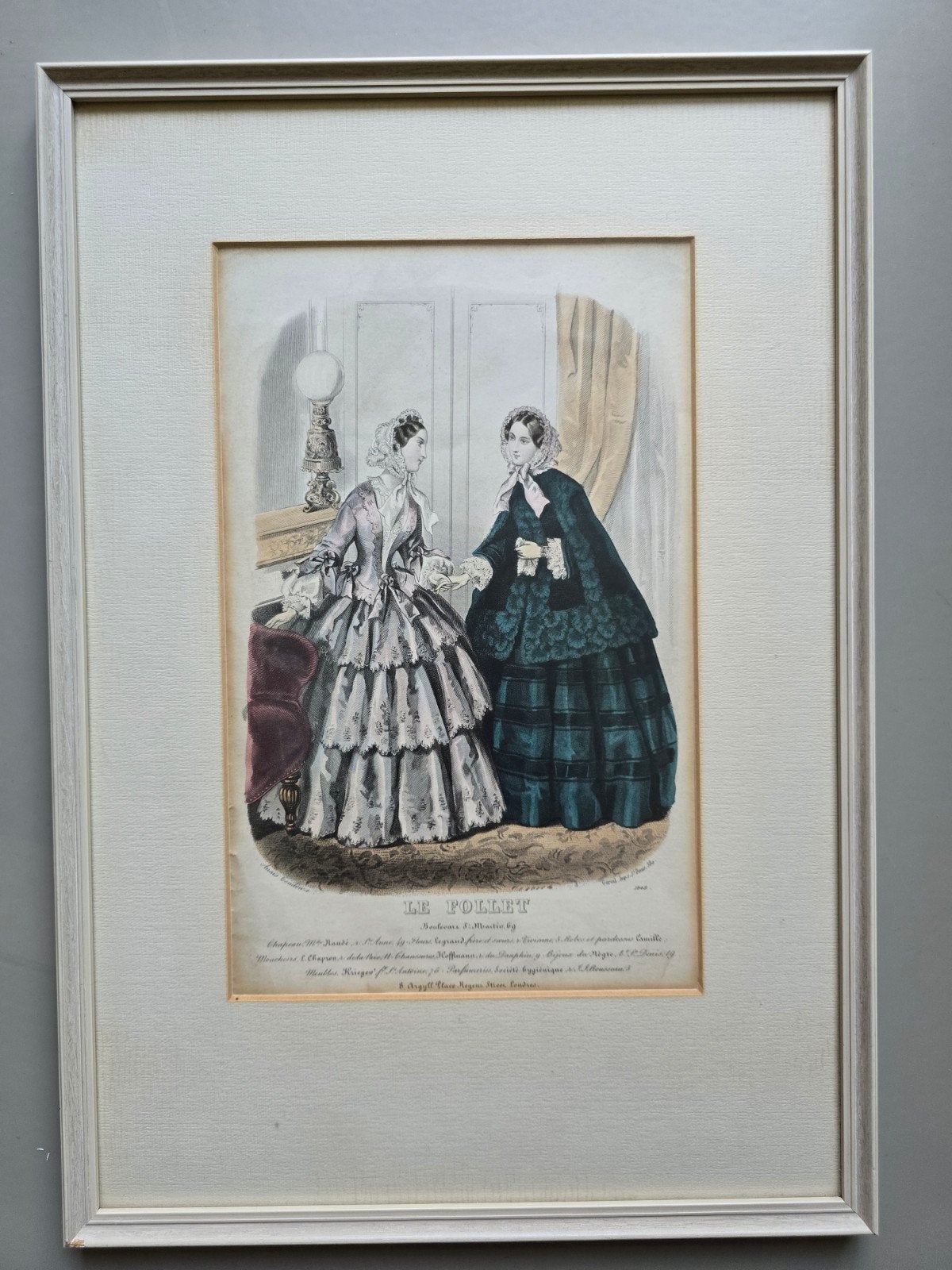 Antieke handgekleurde lithografie 'Le Follet' - 1848, Antiek en Kunst, Ophalen, Dagelijks leven, 1800 - 1899, Lithografie