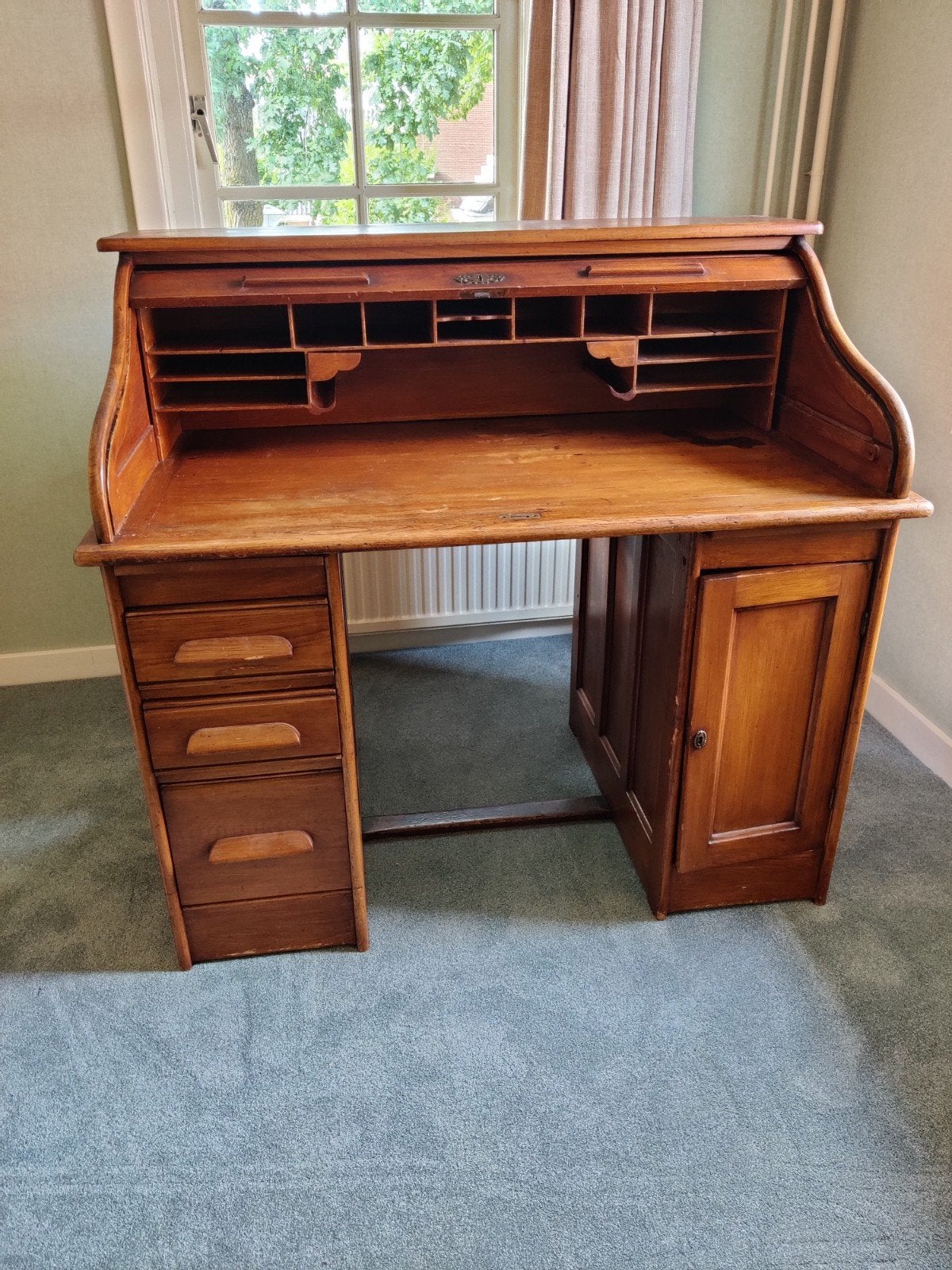 Antiek secretaire/bureau met rolluik, Ophalen