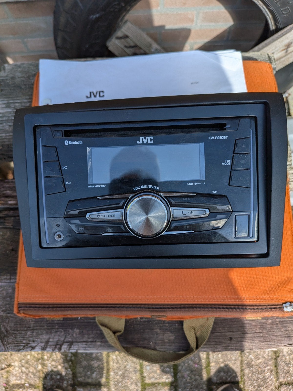 JVC KW-R910BT Dubbele DIN Radio met Bluetooth en USB, Ophalen of Verzenden, Gebruikt