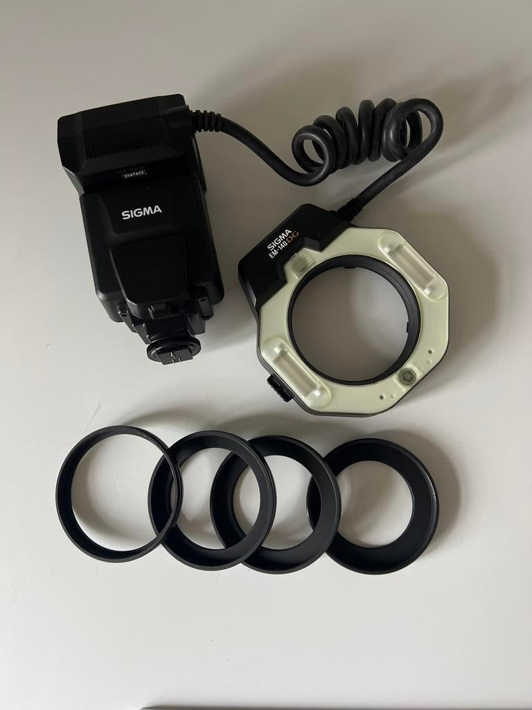 Sigma EM-140 DG Macro Ringflitser voor Canon, Audio, Tv en Foto, Fotografie | Flitsers, Ophalen, Zo goed als nieuw, Sigma