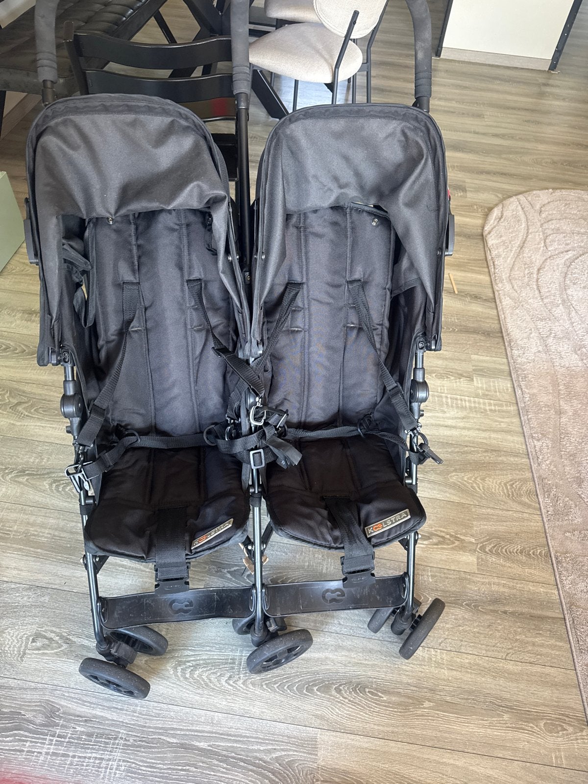 Koelstra Simba Twin Buggy - Zwart Duowagen, Kinderen en Baby's, Buggy's, Ophalen of Verzenden, Zo goed als nieuw, Koelstra, Duomodel