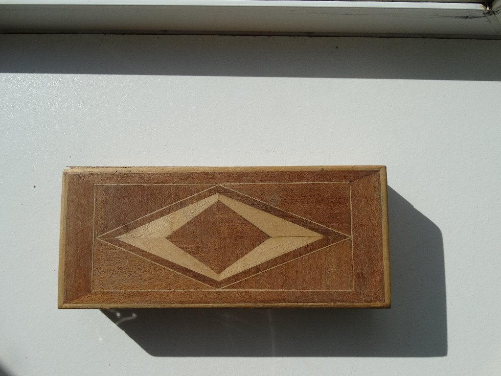 ingelegd verzamel doosje van hout, Ophalen of Verzenden