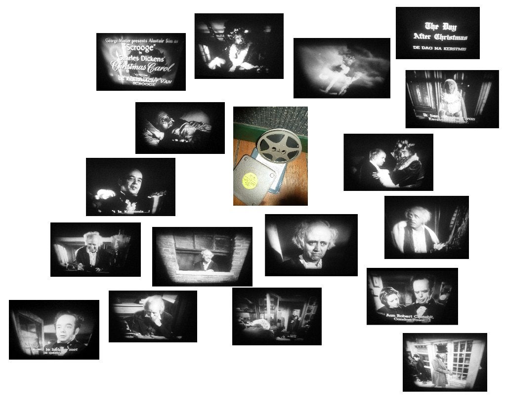 8mm film N8 SCROOGE 1951 alistair sim 1951 zw w, Ophalen of Verzenden, 8mm film