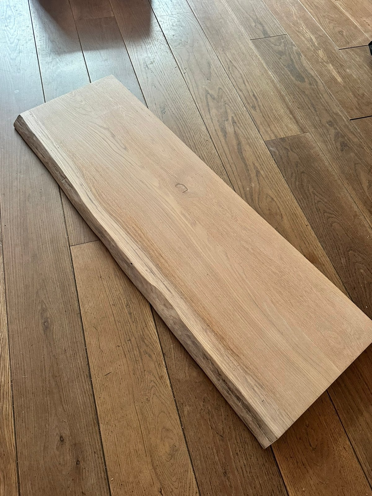 Prachtige nieuwe massieve eiken wastafelblad 140x45x4,3 cm, Ophalen, 25 tot 50 mm, Eiken, Nieuw