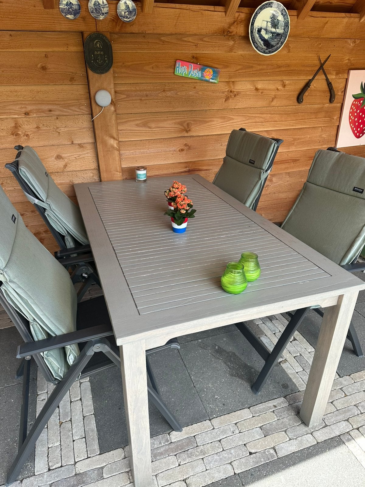 Houten eettafel voor buiten (excl stoelen), Tuin en Terras, Tuinsets en Loungesets, Ophalen, 4 zitplaatsen, Gebruikt, Eettafel