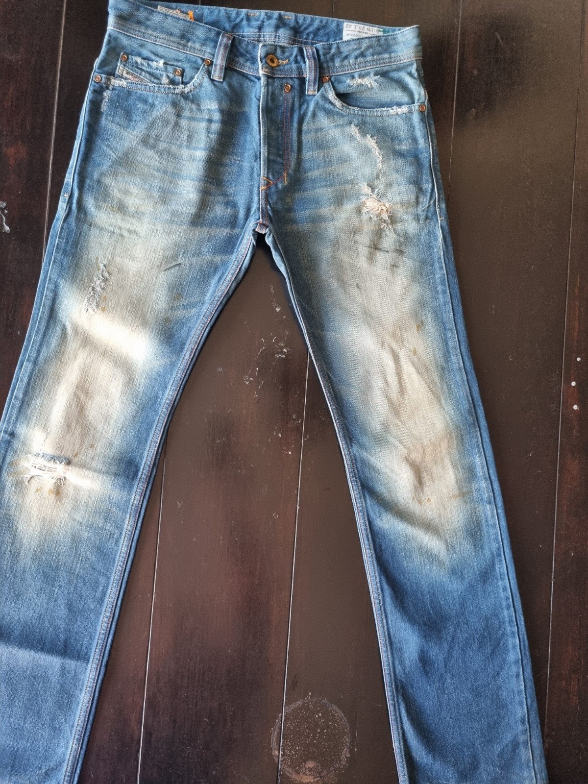 ZGAN CLASSIC DIESEL SAFADO DNA SLIM STRAIGHT DESTROY 29/32, Diesel, Blauw, W32 (confectie 46) of kleiner, Ophalen of Verzenden