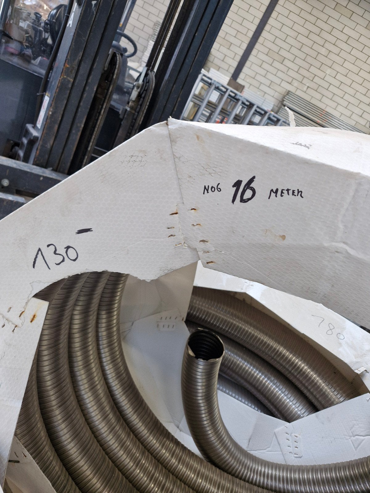 Rvs flexibel rond 130 dubbel wandig, Ophalen, Rvs