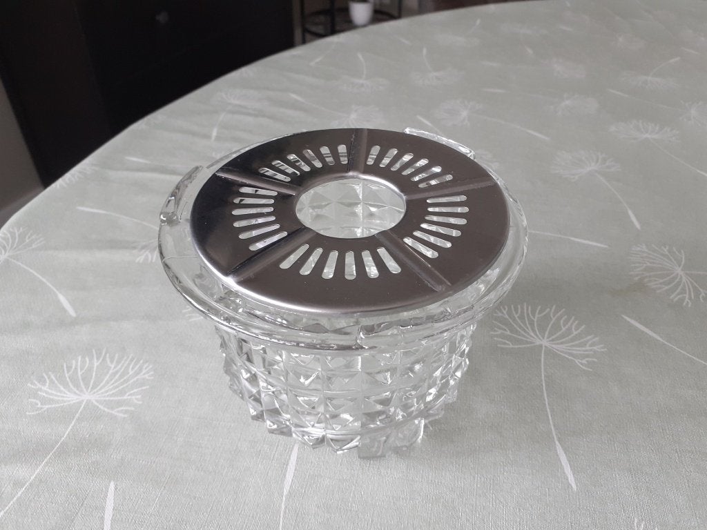 Waxine theelicht houder., Ophalen of Verzenden, Zo goed als nieuw, Zilver, Glas