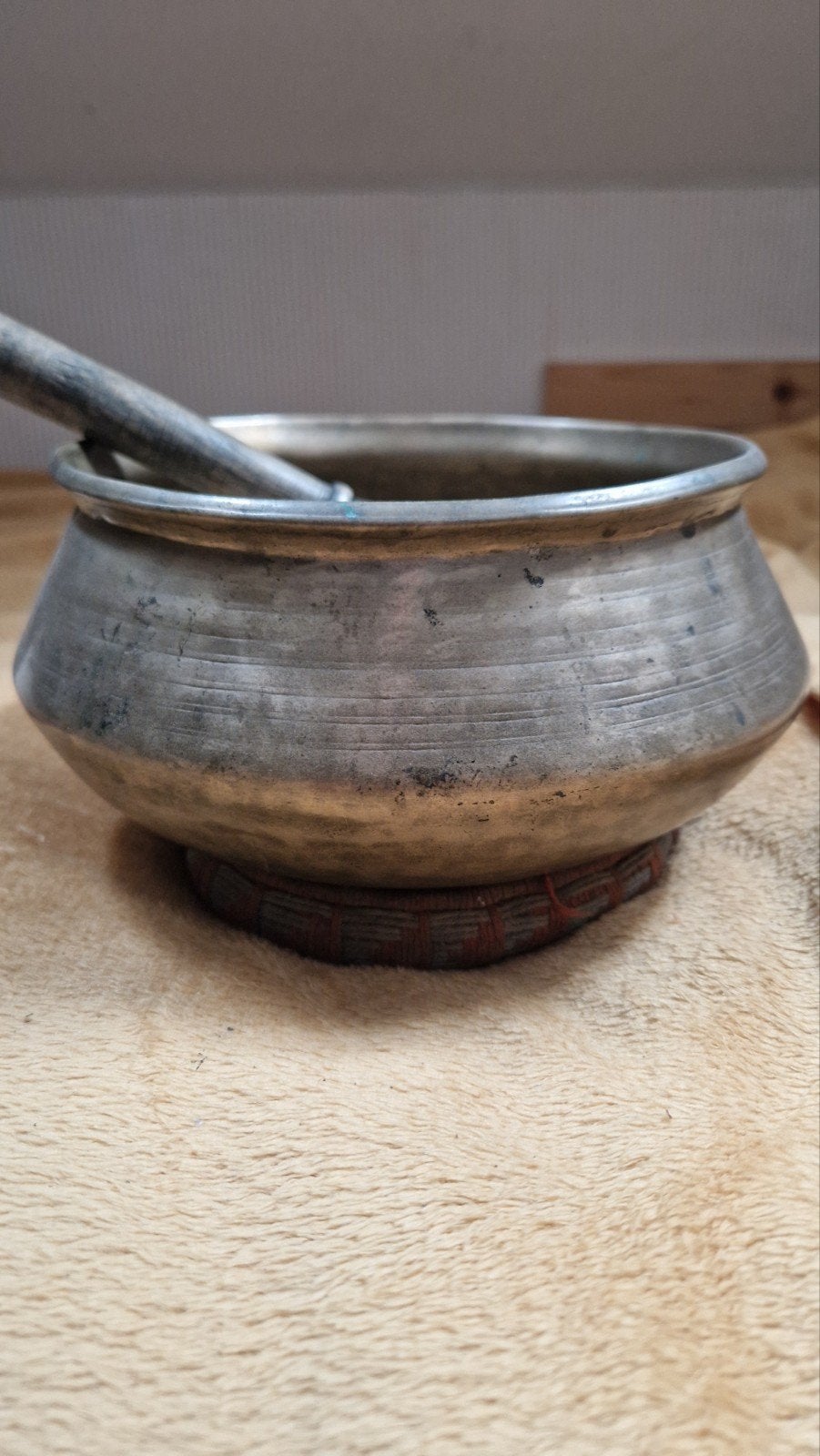 Klankschaal zeer oud antiek! Tibetaans klooster 1060gr, Ophalen of Verzenden, Overige soorten