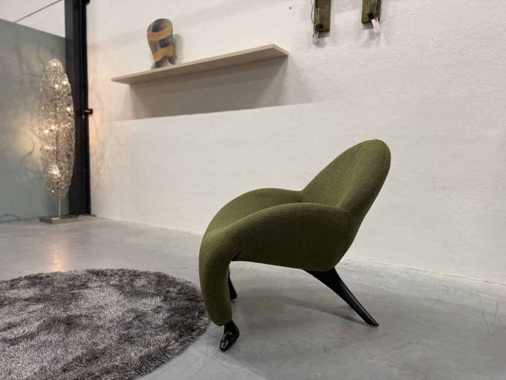 Nieuw leolux Papageno fauteuil groen stof design stoel, Leolux, Info@leolux.nl, Nieuw, 75 tot 100 cm