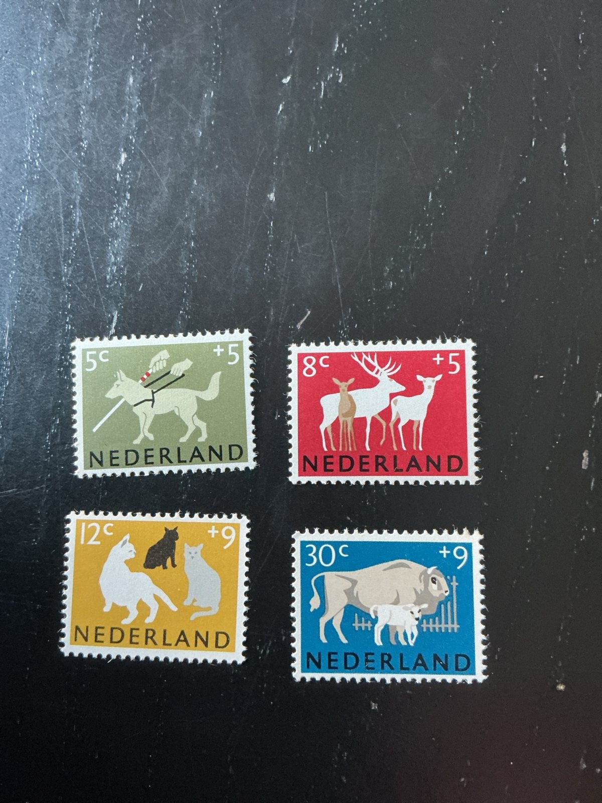 Nederlandse postzegels: Dieren serie (4 stuks), Ophalen of Verzenden, Na 1940, Gestempeld