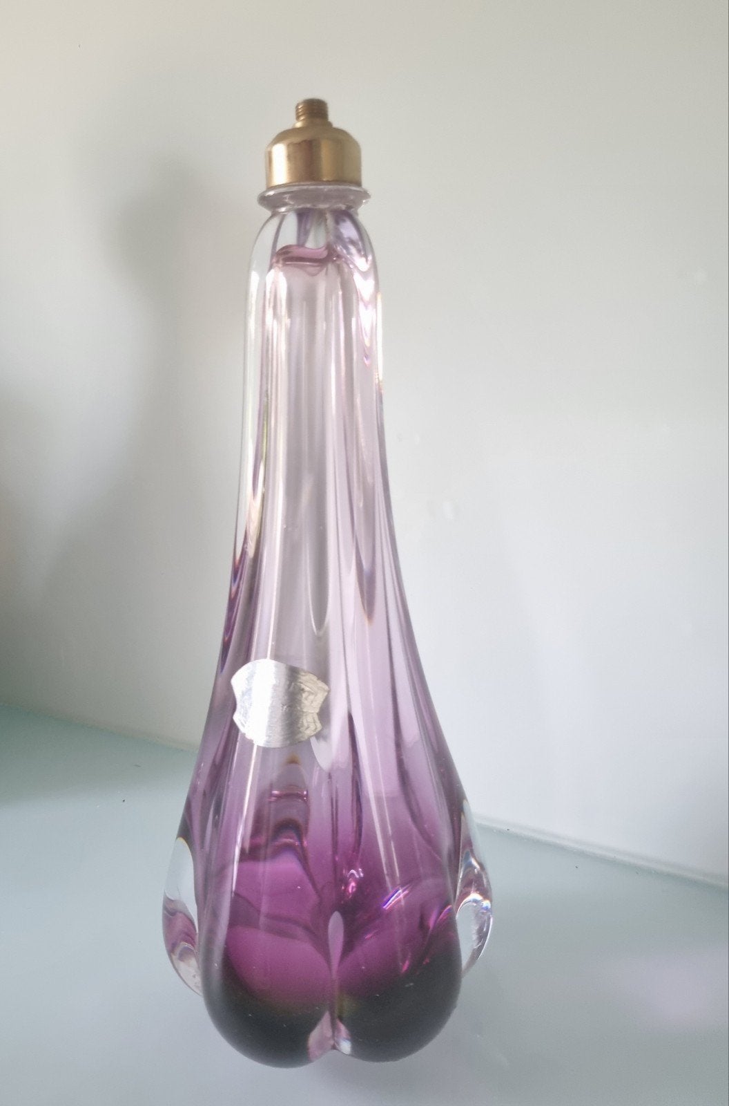 Lampvoet Val saint Lambert. 30cm. Kristal. Perfecte staat., Ophalen of Verzenden