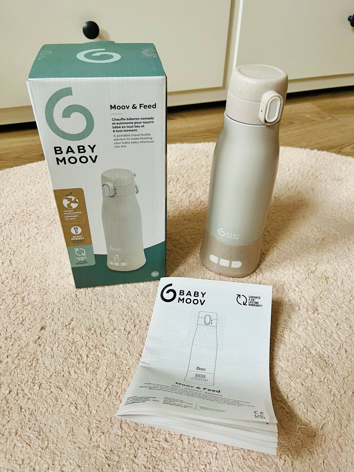 Babymoov Moov & Feed Flessenwarmer - Draagbaar & ZGAN, Flessen- of potjesverwarmer, Ophalen of Verzenden, Zo goed als nieuw, Babymoov
