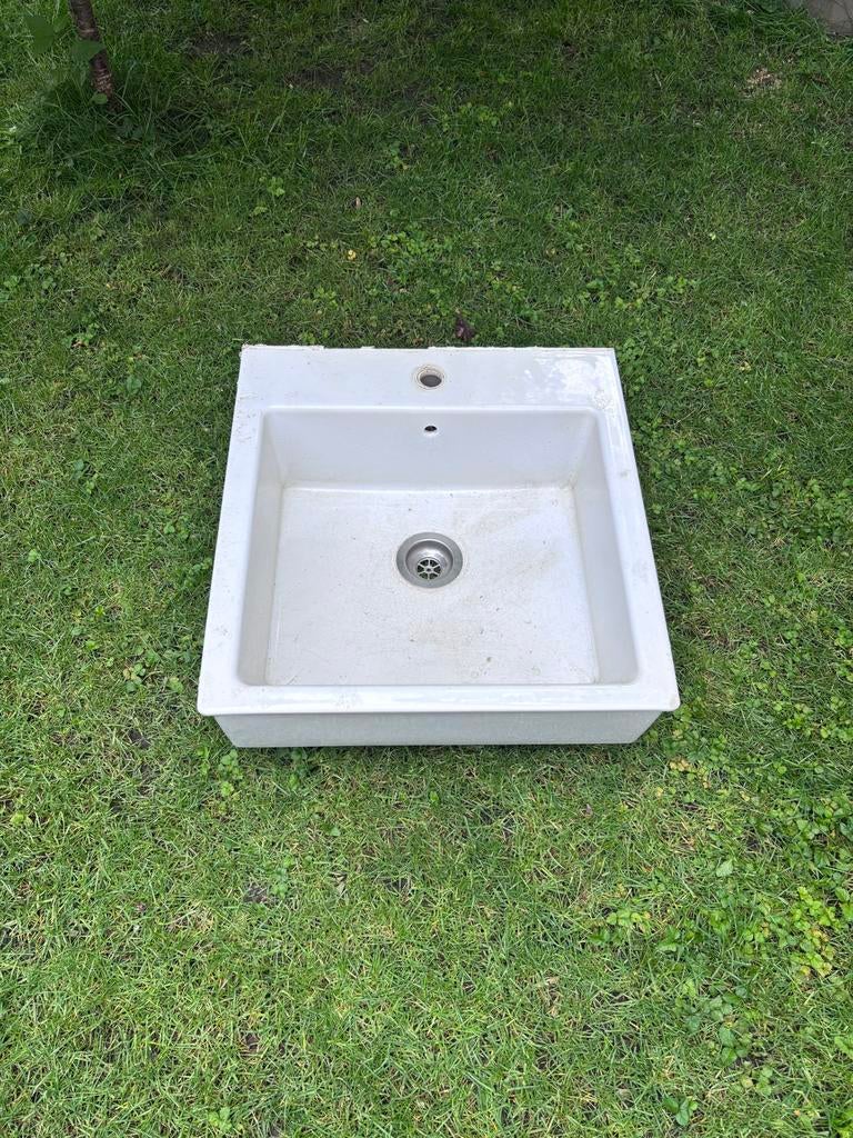 Witte wasbak, Doe-het-zelf en Verbouw, Sanitair, Ophalen, Gebruikt, Wastafel