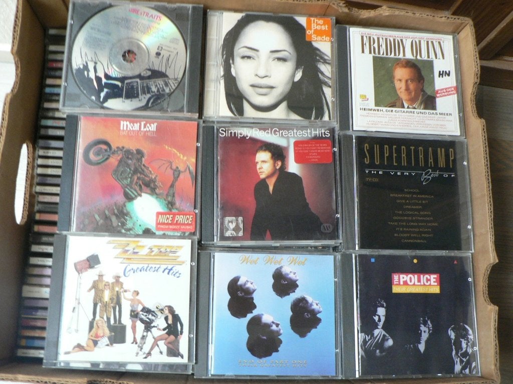 BANANEN DOOS VOL MET CD'S UB40,SADE,SUPERTRAMP,ZZ TOP,WET,, Ophalen of Verzenden, Gebruikt, Overige genres, Overige typen
