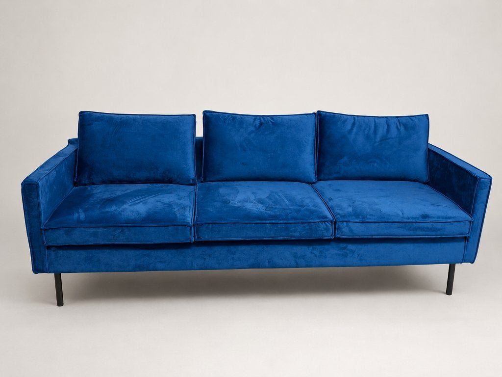 Satelliet design bank | 3-zits | blauw, Driepersoons, 75 tot 100 cm, Ophalen of Verzenden, Zo goed als nieuw