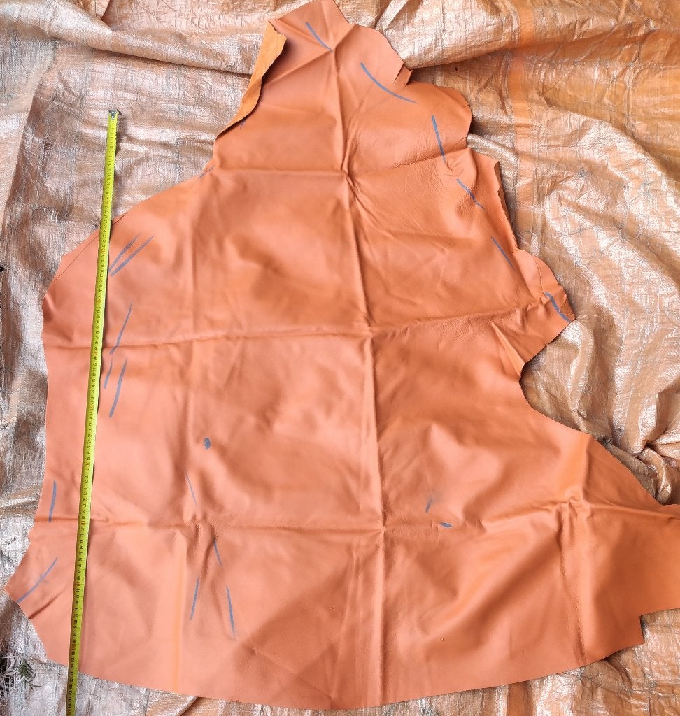 Leren lap Oranje, Hobby en Vrije tijd, Stoffen en Lappen, Leer of Kunstleer, Nieuw, Oranje, Ophalen of Verzenden