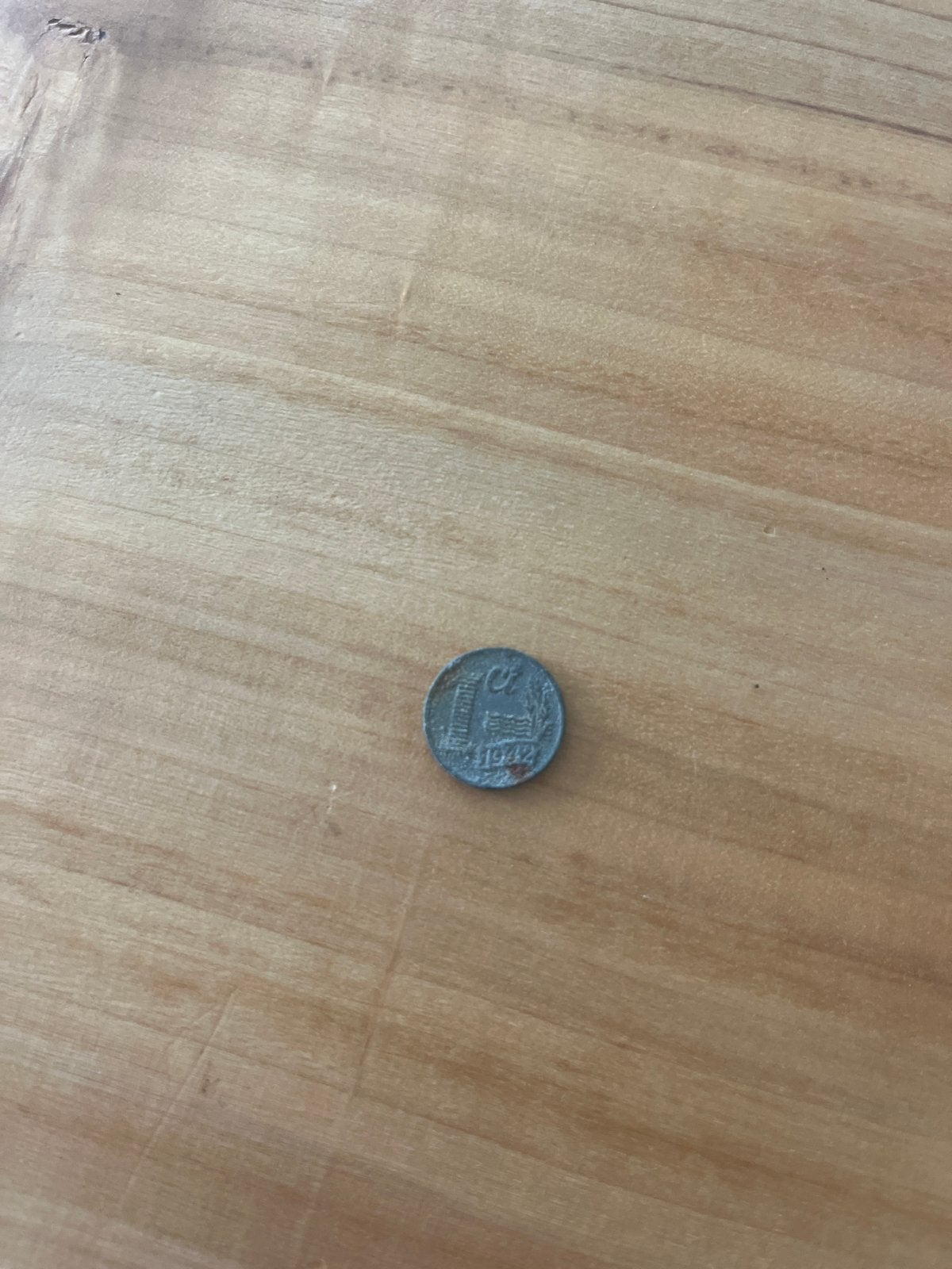 Nederlandse 1 cent munt (zink) uit 1942 - WOII bezetting, Ophalen of Verzenden, Koningin Wilhelmina, 1 cent, Losse munt