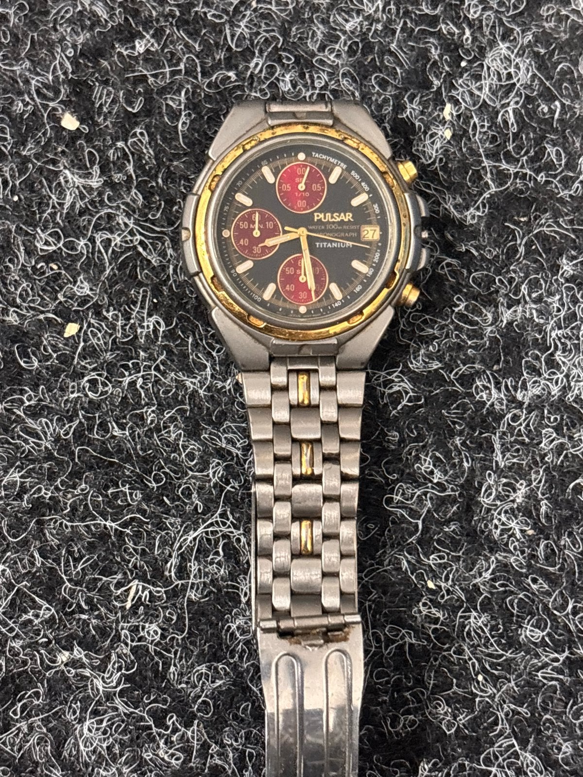 Pulsar Titanium Chronograaf Herenhorloge, Overige merken, Overige materialen, Gebruikt, Polshorloge