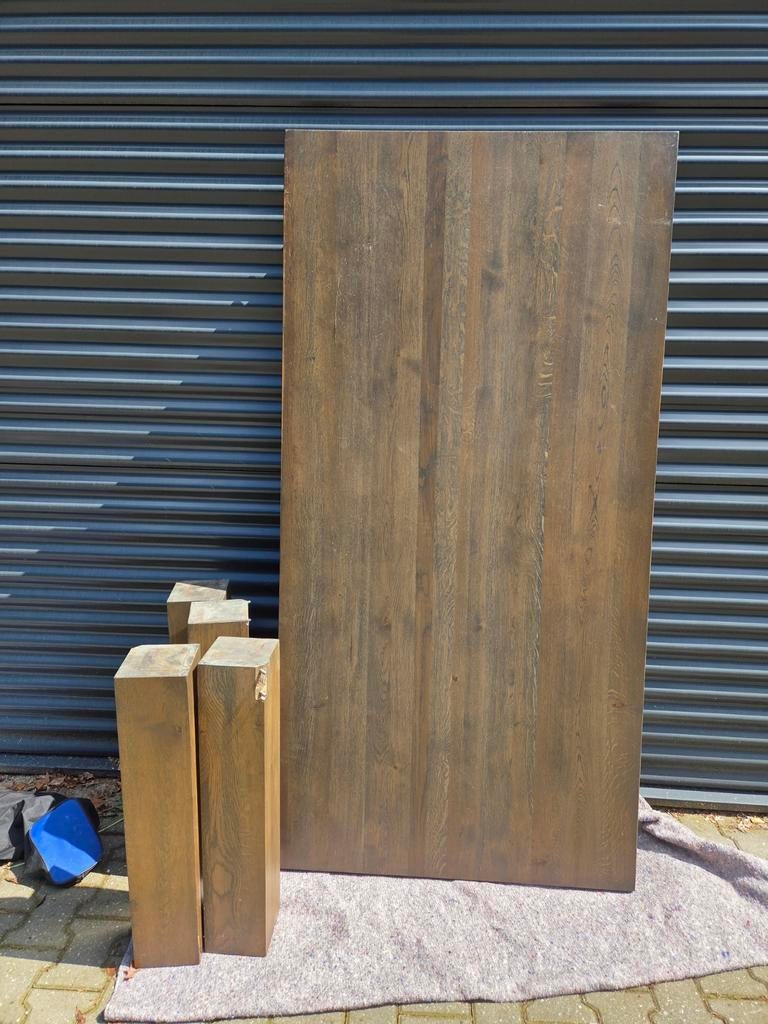 Massief eiken eettafel, Ophalen, ., Eikenhout, 200 cm of meer