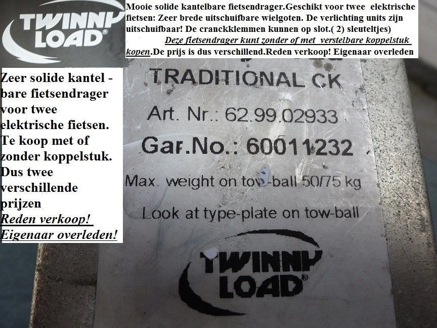 Foto 7 van Twinnyload.Kantelbare fietsendrager.Traditional.CK.Elektrisc