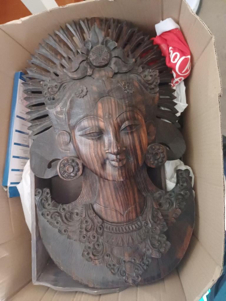 Indonesisch houtsnijwerk, Huis en Inrichting, ., Ophalen of Verzenden, Zo goed als nieuw, .