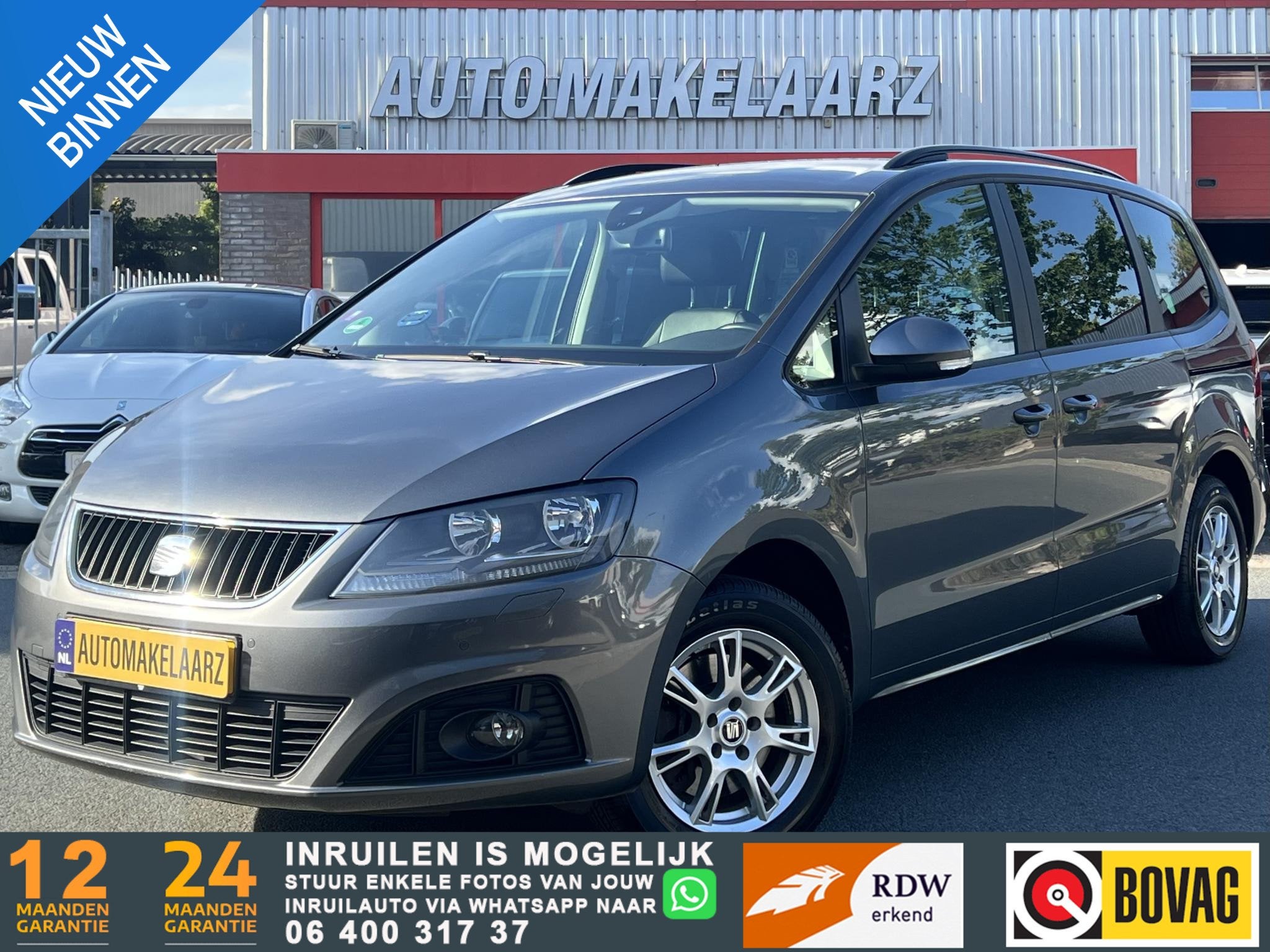SEAT Alhambra 1.4 TSI Businessline 7p LEDER MEMORY CAM, Auto's, Euro 5, Stof, Gebruikt, Zwart