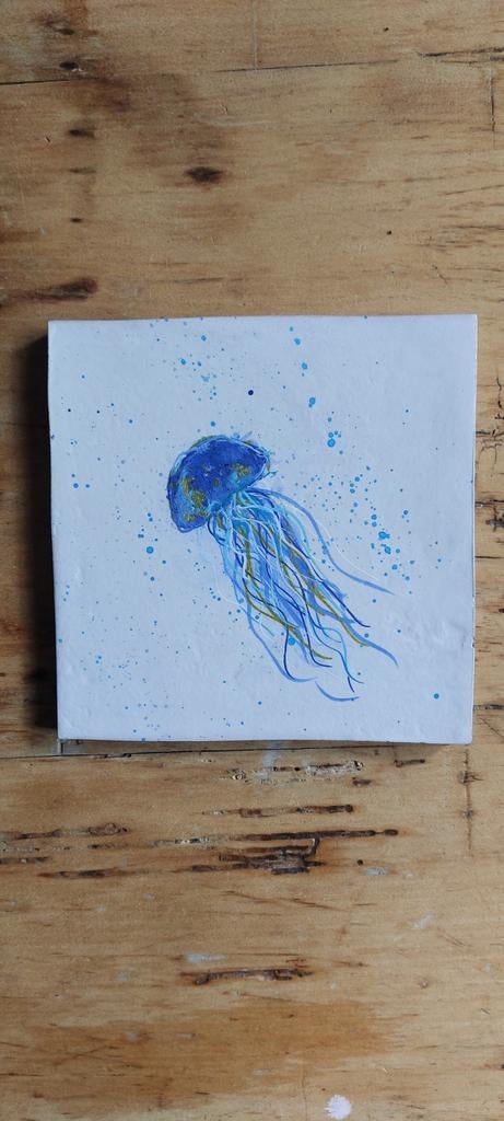 Handbeschilderd tegeltje Kwal, Ophalen of Verzenden, Nieuw, Minder dan 50 cm, Schilderij