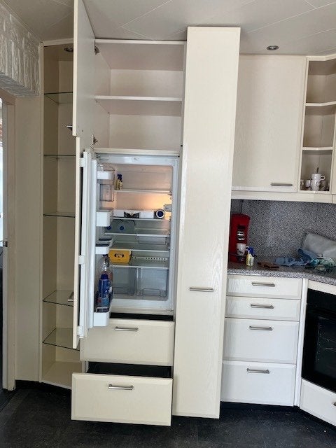aanbouwkeuken af te halen, Huis en Inrichting, Keuken | Complete keukens, Gebruikt, Hoekkeuken, Wit, Kunststof, Ophalen