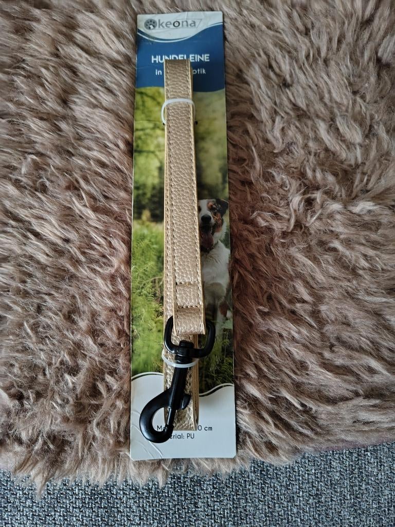 Goudkleurige hondenriem van 1 meter, Dieren en Toebehoren, Hondenriemen, Ophalen of Verzenden, Nieuw, Hondenriem
