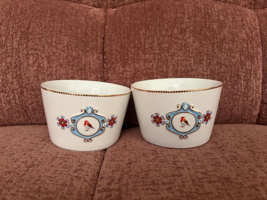 2x Pip Studio ‘Love Birds’ kom wit, Ophalen of Verzenden, Zo goed als nieuw, Kom(men), Overige stijlen