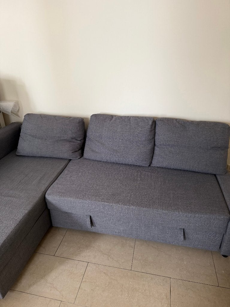 IKEA FRIHETEN slaapbank / hoekbank met opbergruimte, Ophalen, Gebruikt, Tweepersoons, Overige maten