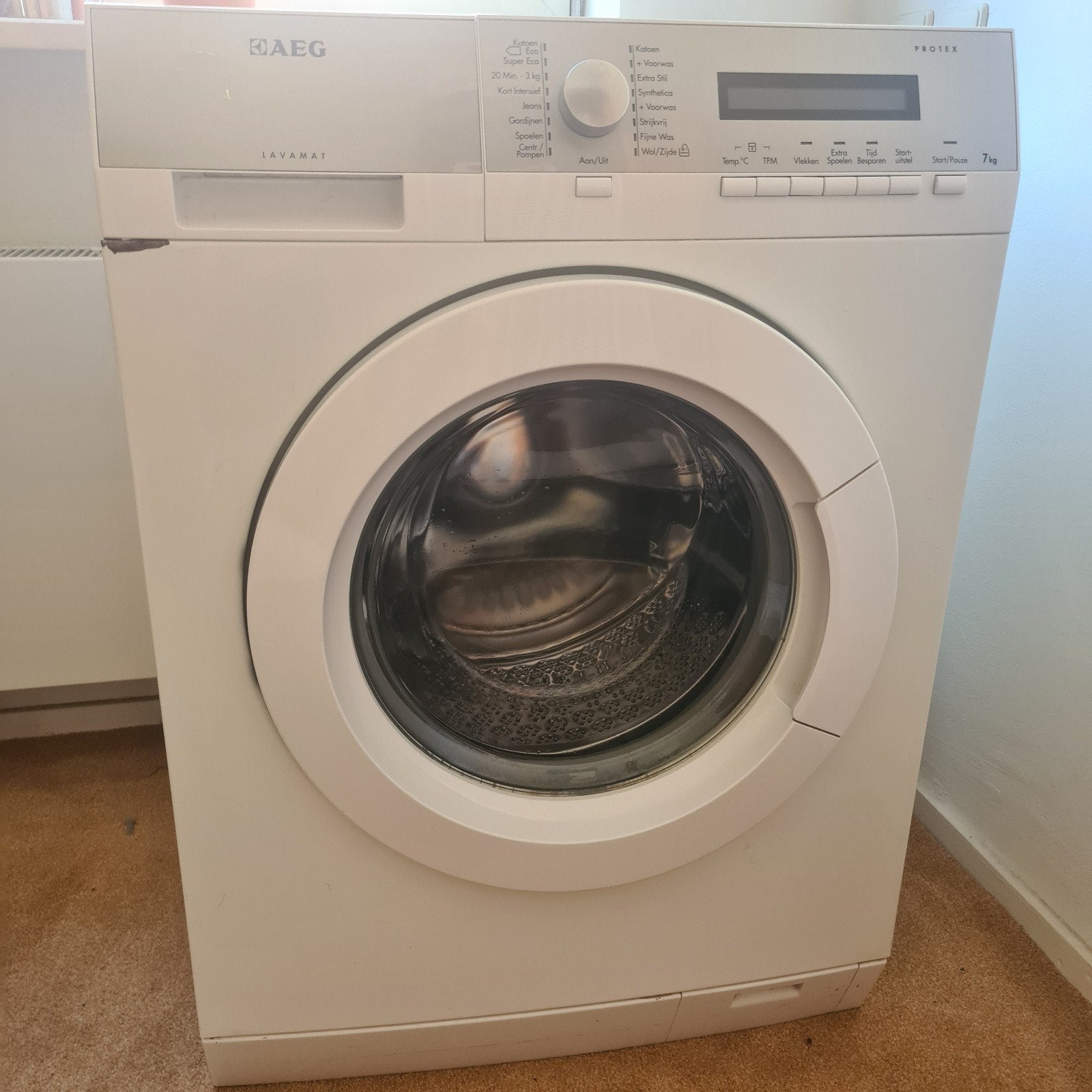 AEG Lavamat Protex goedwerkende wasmachine 7kg, Gebruikt, Ophalen of Verzenden, Voorlader, 85 tot 90 cm