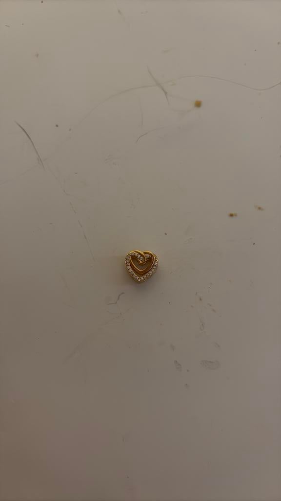 Pandora gouden harten bedel, Verzenden, Pandora, Zo goed als nieuw, 1 bedel