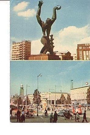Ansichtkaart 	Rotterdam	2-luik	De Verwoeste Stad	Coolsingel, Verzenden, 1960 tot 1980, Ongelopen, Zuid-Holland