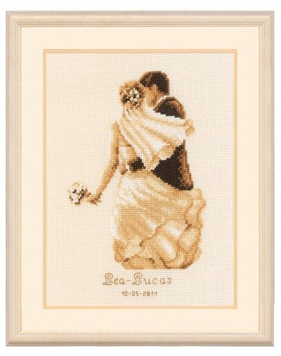 Borduurpakket Trouwtegel bruidspaar 75311, ., Nieuw, Ophalen of Verzenden, .