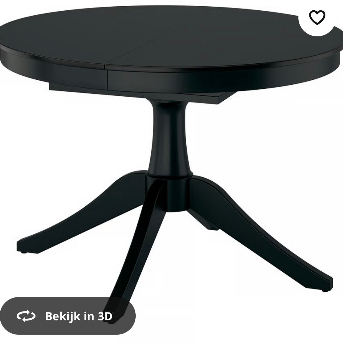 Ikea tafel zwart uitschuifbaar, Huis en Inrichting, Tafels | Eettafels, Ophalen, Gebruikt, Rechthoekig, 50 tot 100 cm