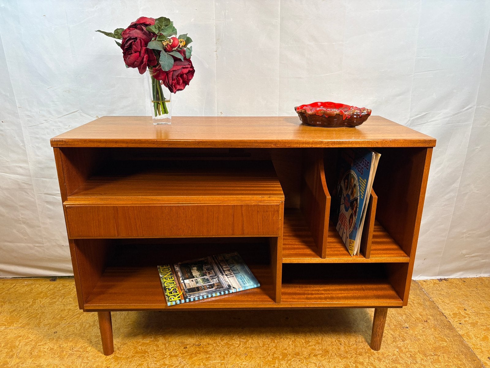 Gratis bezorging!VintageMcIntoshTeakMediakastMid-Century1960, Gebruikt, 100 tot 150 cm, McIntosh, McIntosh