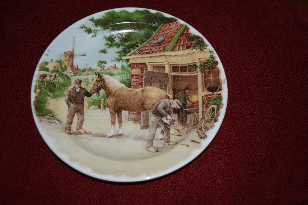 Royal Schwabap vintage bord met Hollands tafereel, Ophalen of Verzenden