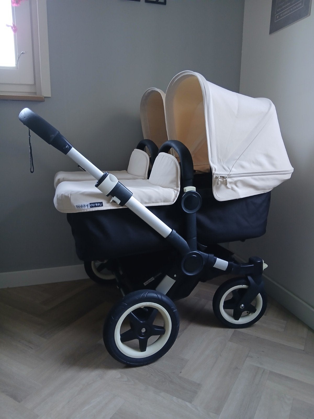 Tweeling kinderwagen Bugaboo Donkey Duo Twin, Ophalen, Gebruikt, Bugaboo, Verstelbare duwstang