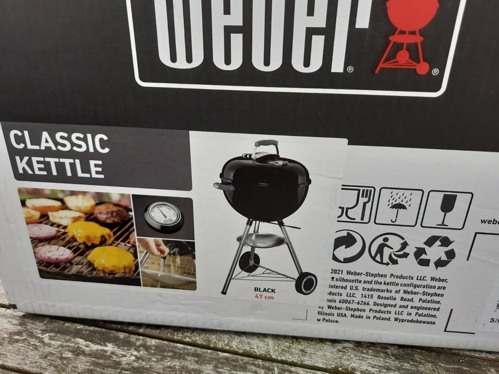 Weber Classic Kettle 47cm BBQ met accessoires NIEUW, Tuin en Terras, Houtskoolbarbecues, Ophalen, Nieuw, Weber, Met accessoires