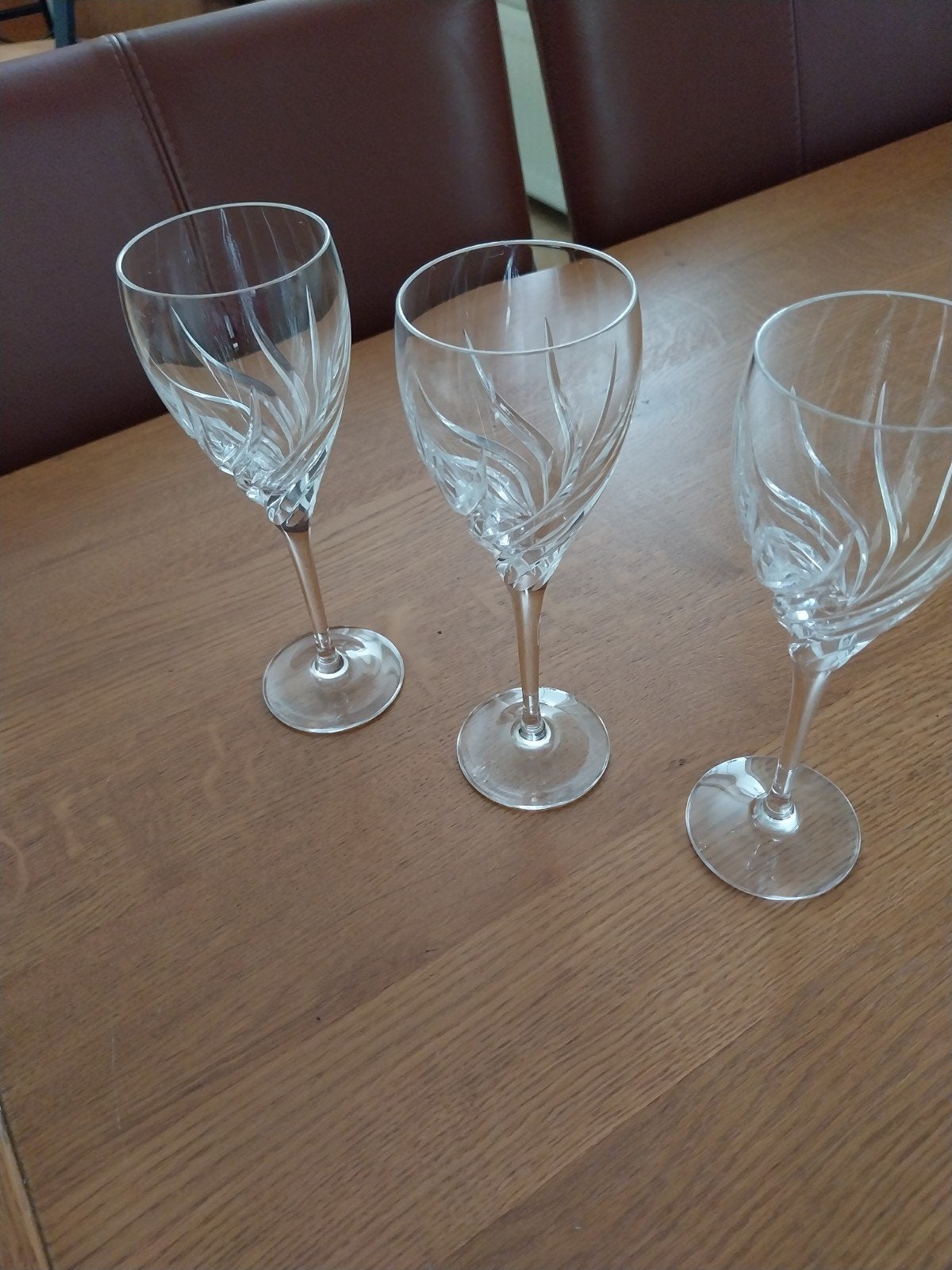 Kristallen wijnglazen met spiraalmotief, Antiek en Kunst, Ophalen of Verzenden