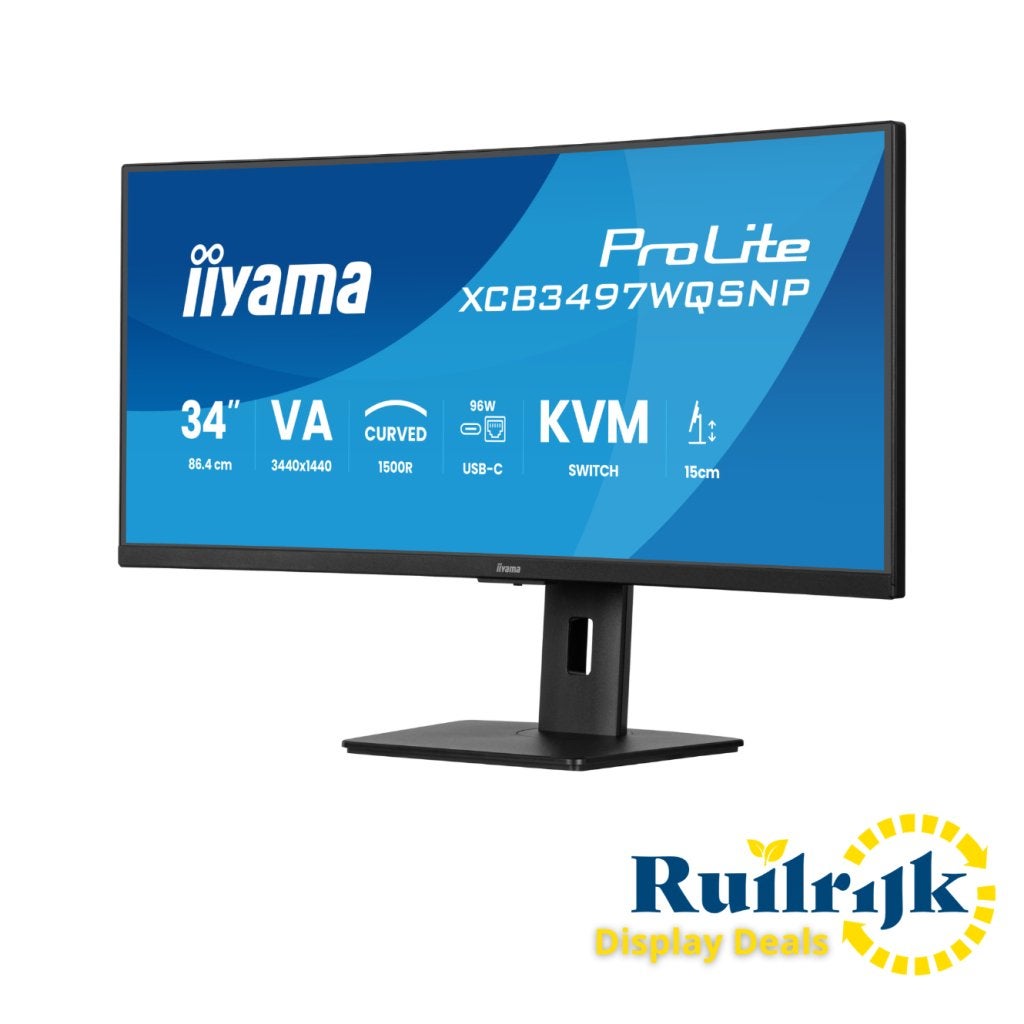 Iiyama XCB3497WQSNP USB C 96W 34 inch Curved QHD VA Monitor, Computers en Software, Monitoren, Iiyama, Zo goed als nieuw, Support@iiyama.com
