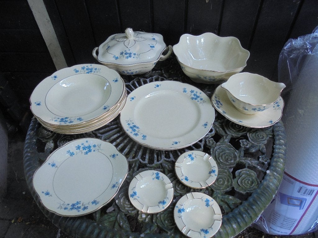 Deel dinerservies Plazuid blauwe bloemetjes / vergeet-mij-ni, Ophalen of Verzenden