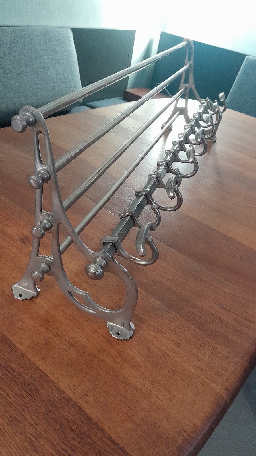 Elegante Jugendstil kapstok treinkapstok aluminium, Huis en Inrichting, Gebruikt, Minder dan 100 cm, Hout, Ophalen